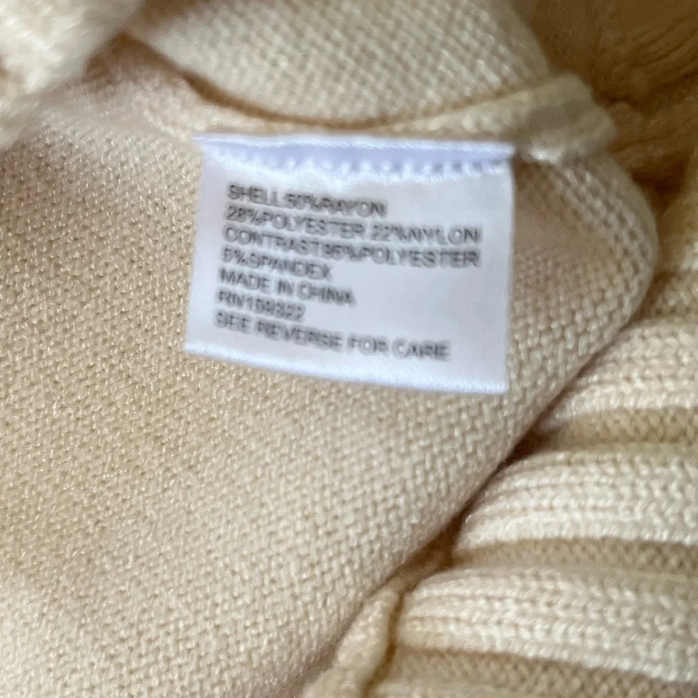EVEREVE Cream Women's Sweater with suede trim - Picture 9 of 9